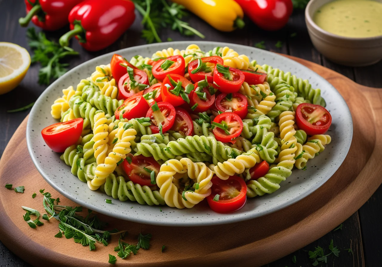 Pasta with Pepper and Avocado Salsa