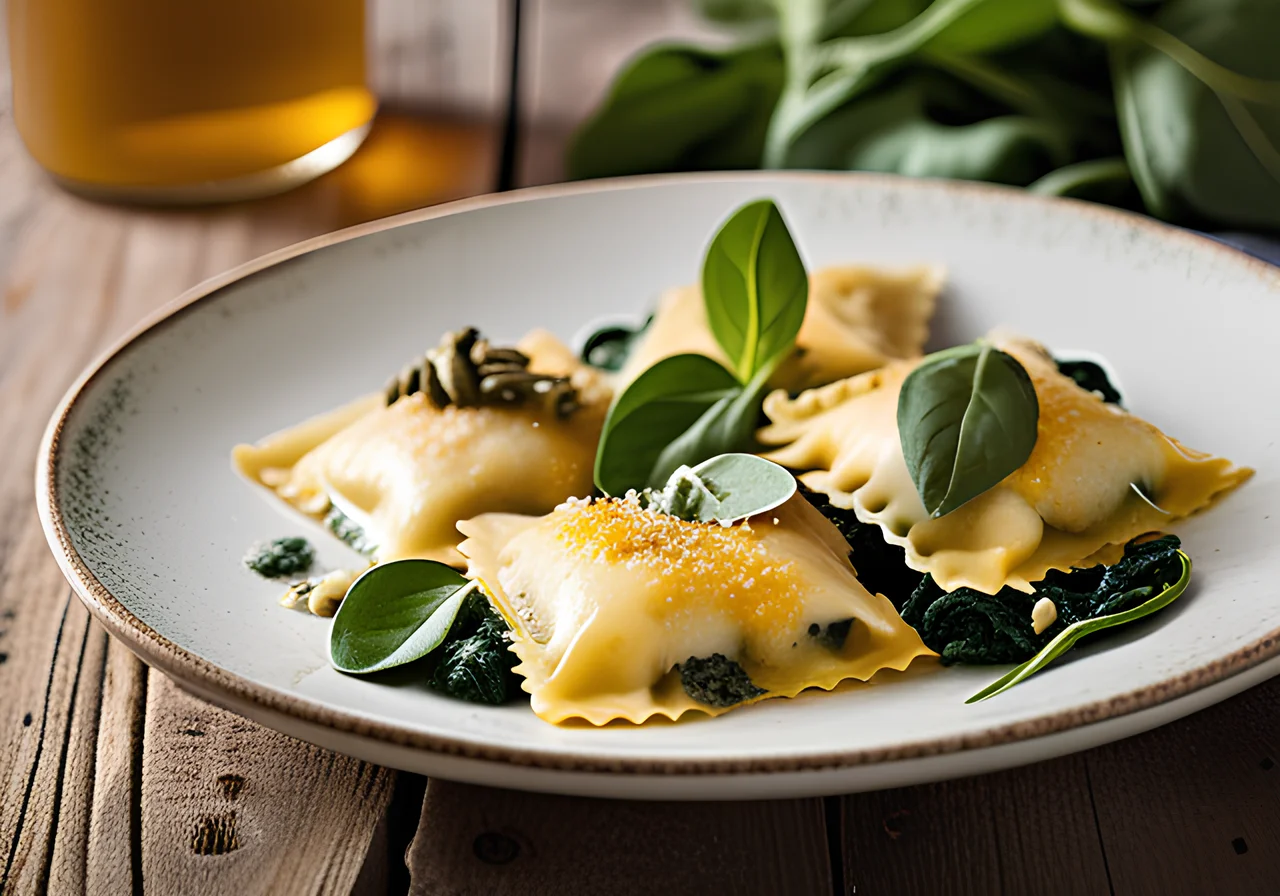 Filled Pasta with Spinach-Ricotta Filling and Sage Butter