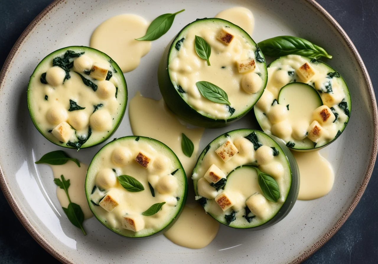 Stuffed Zucchini with Spinach