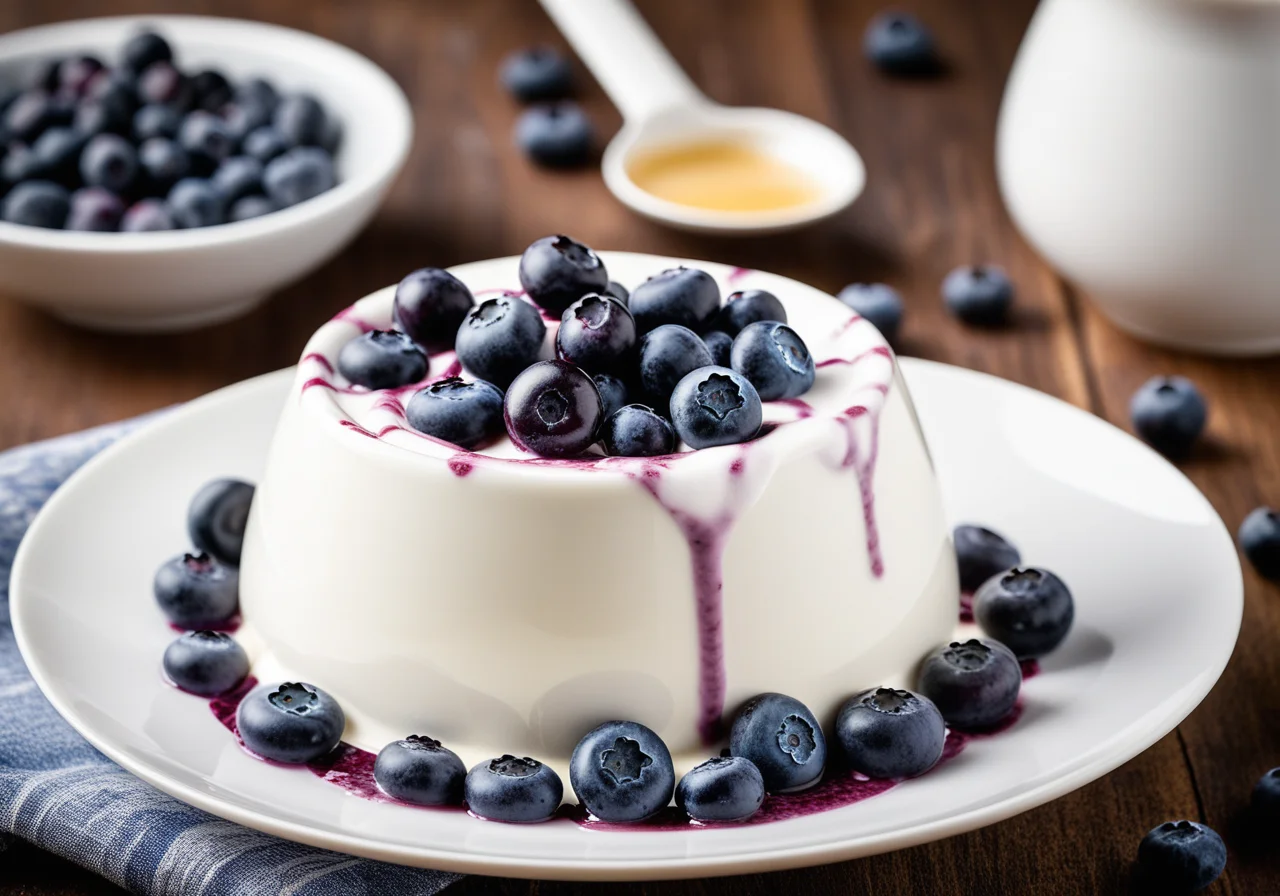 Hirse-Blaubeer-Pudding mit Joghurt