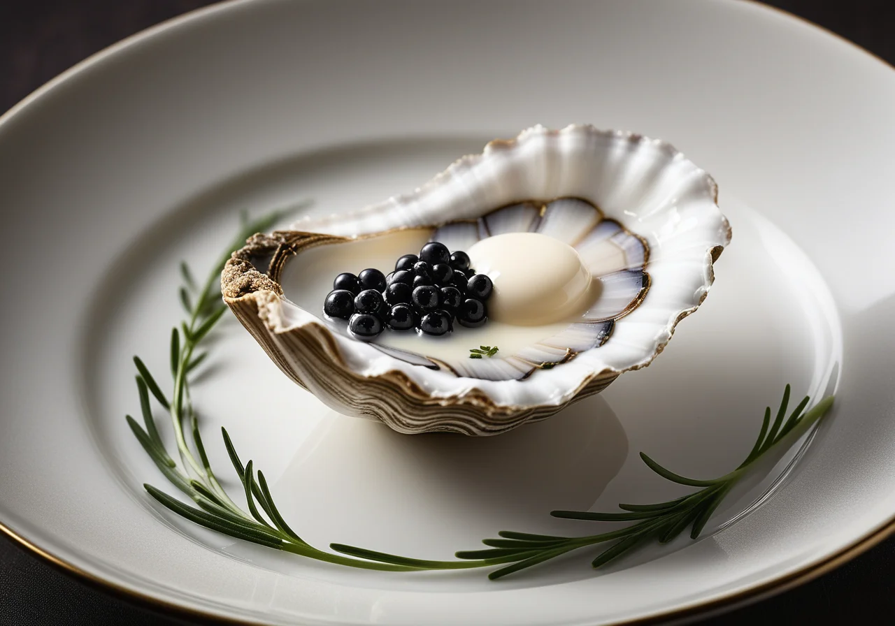 Caviar Oyster Gelée with Sour Cream