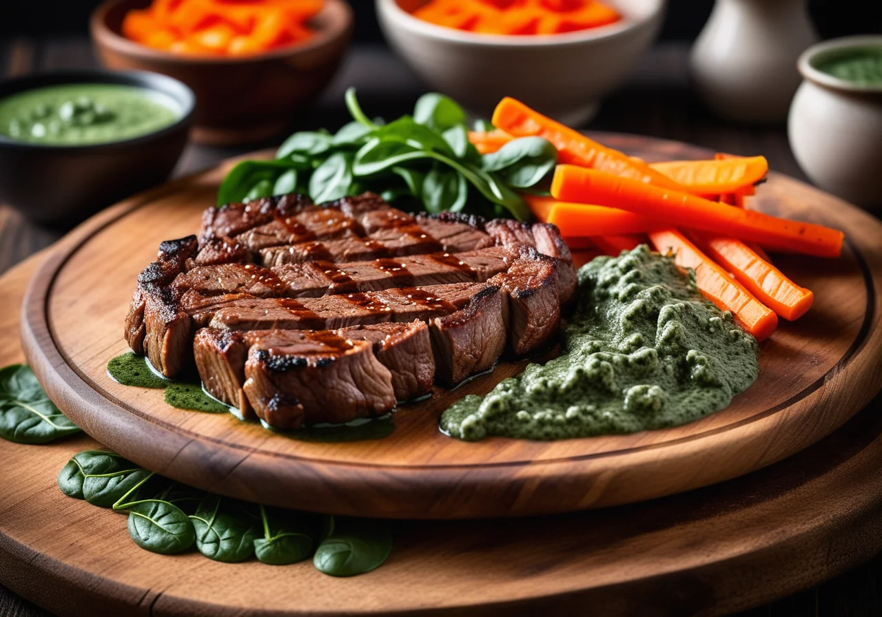 Steak with Spinach