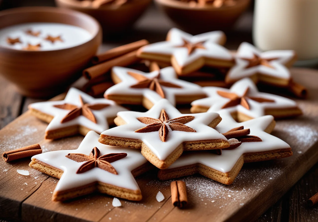 Cinnamon Stars with Glaze