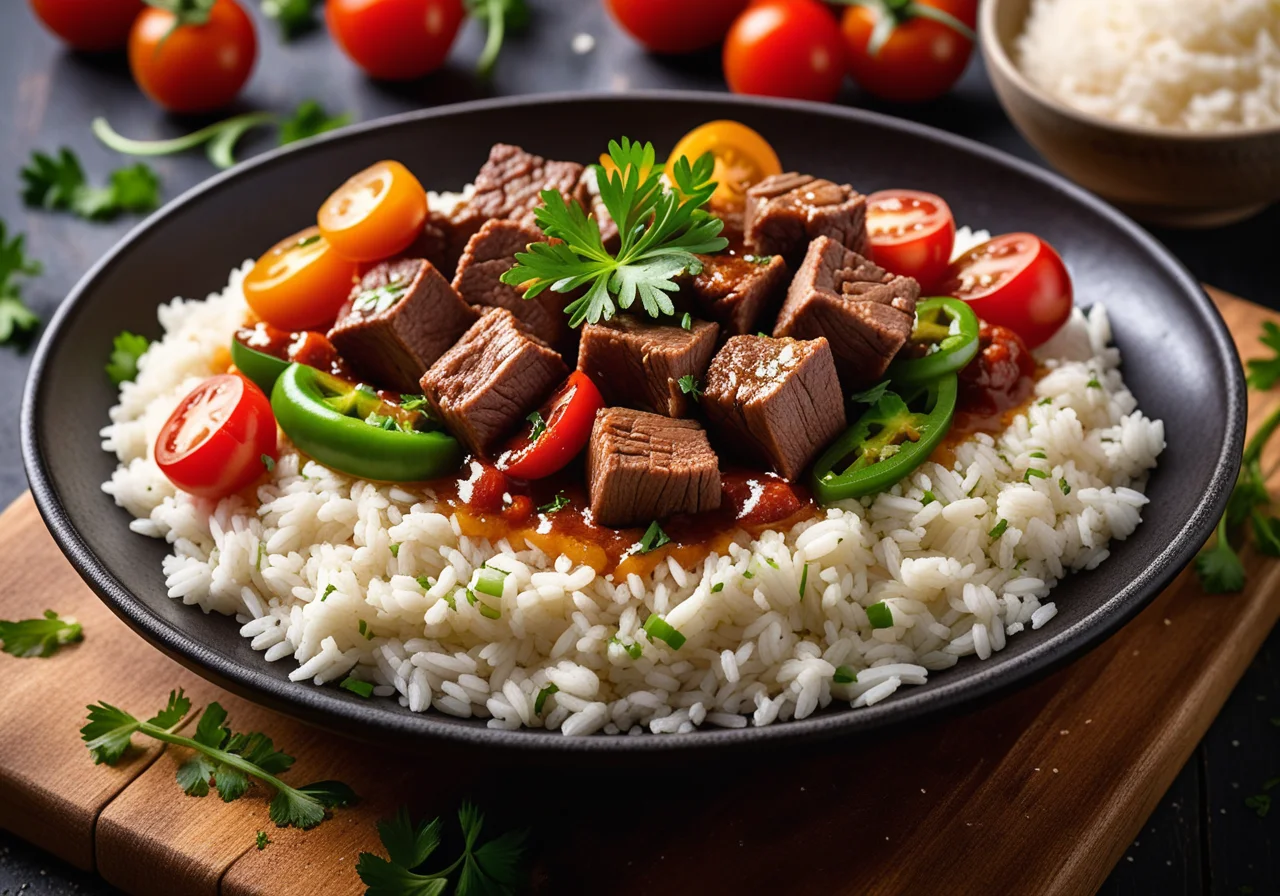 Rice and Bean Pan with Beef