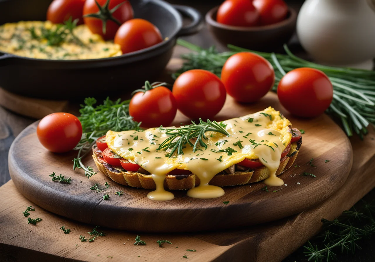 Mushroom and Tomato Omelette