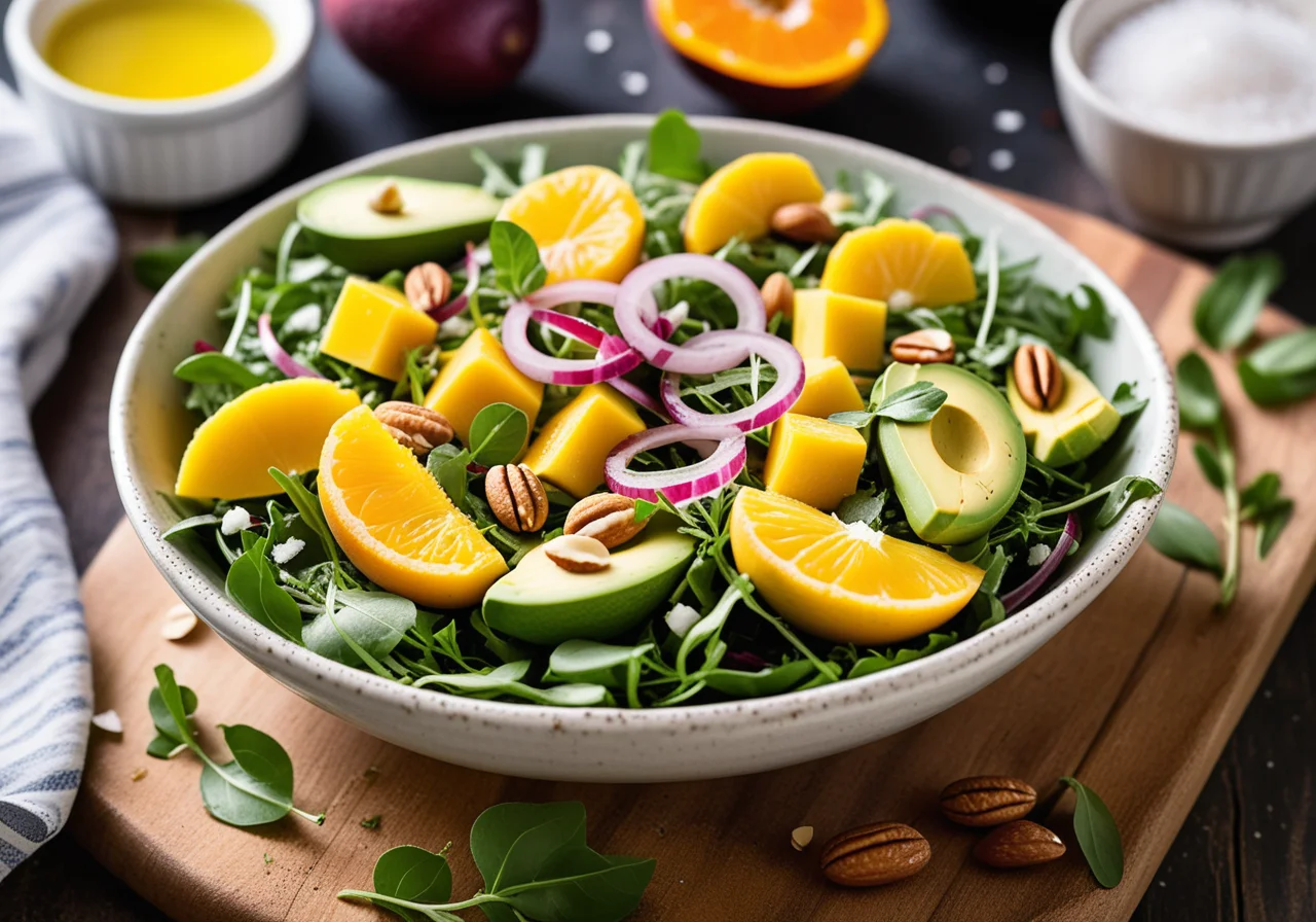 Mango Salad with Avocado, Arugula and Red Onion