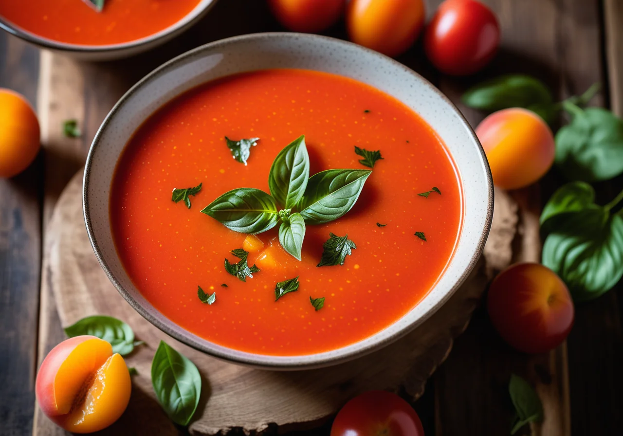 Cold Tomato Soup with Apricots