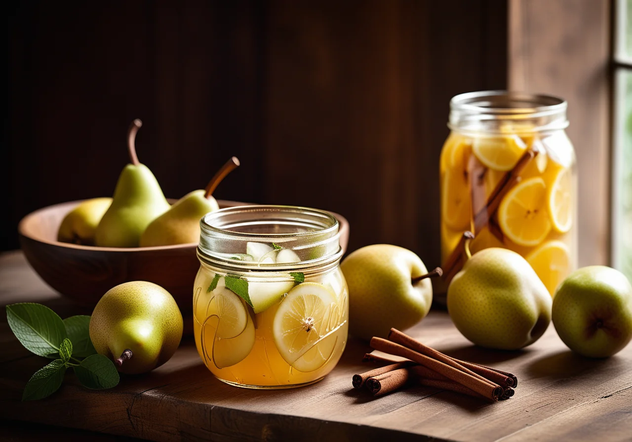Pickled Pears in Red Wine Vinegar and Cinnamon