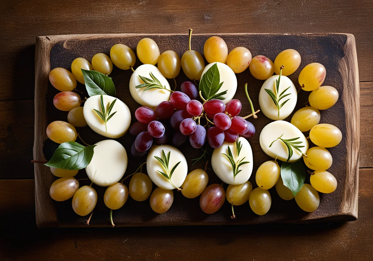 Grape and Anchovy Stuffed Grape Leaves with Mozzarella