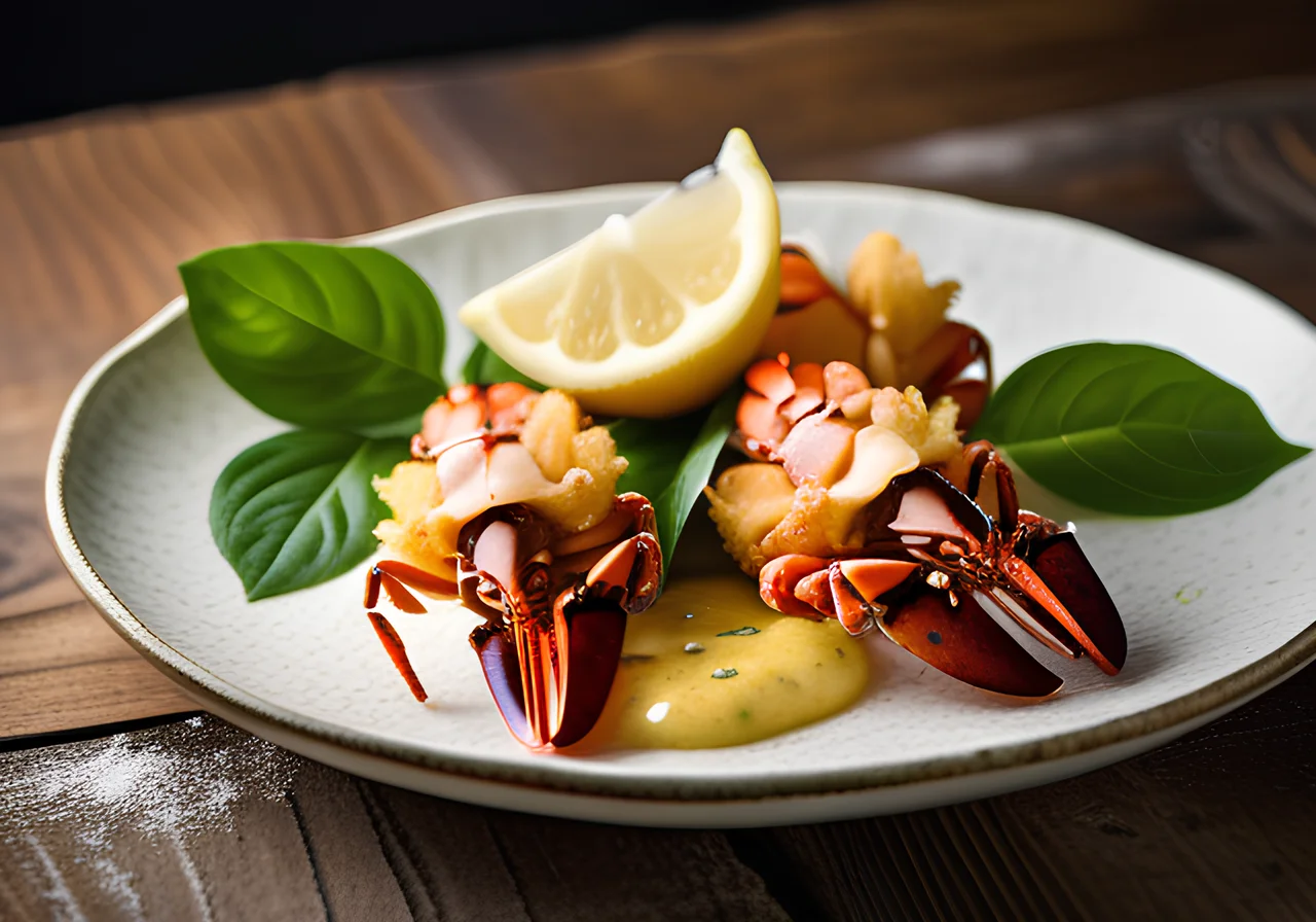 Lobsters with Basil in Tempura Batter