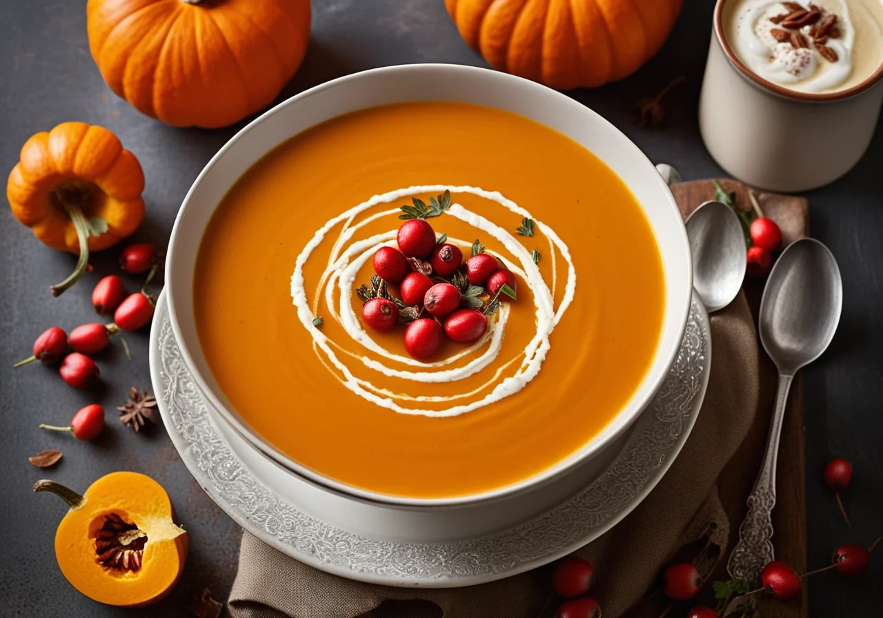 Pumpkin Soup with Rosehips