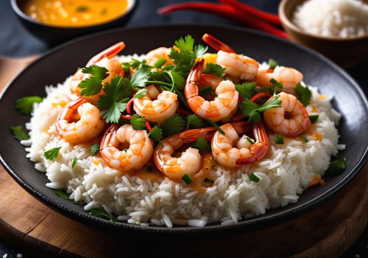 Shrimps with Chili Coconut Milk Sauce