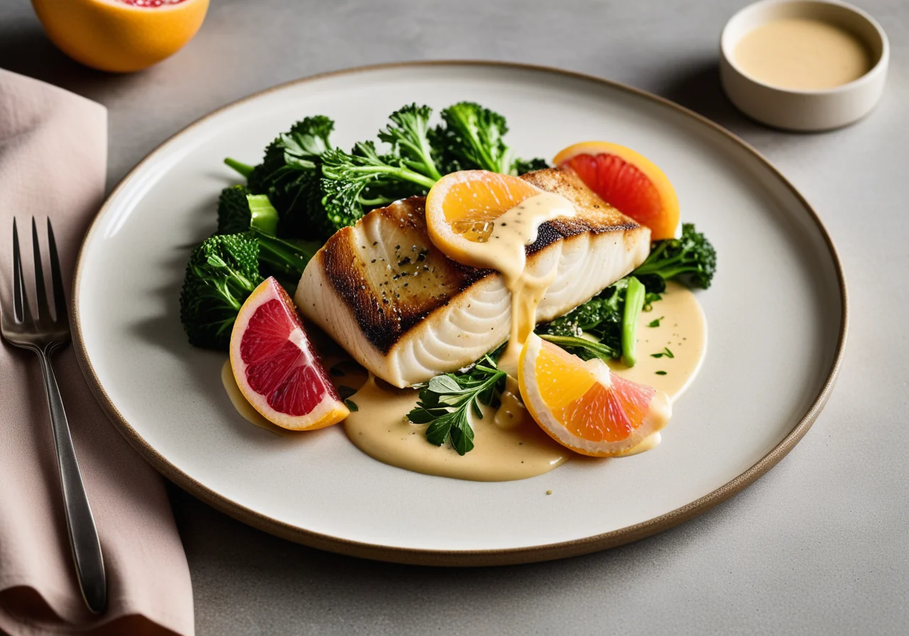 Sea Bass with Broccoli