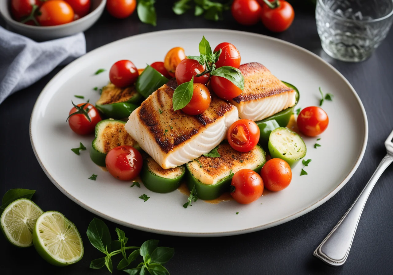 Redfish with Paprika Vegetables