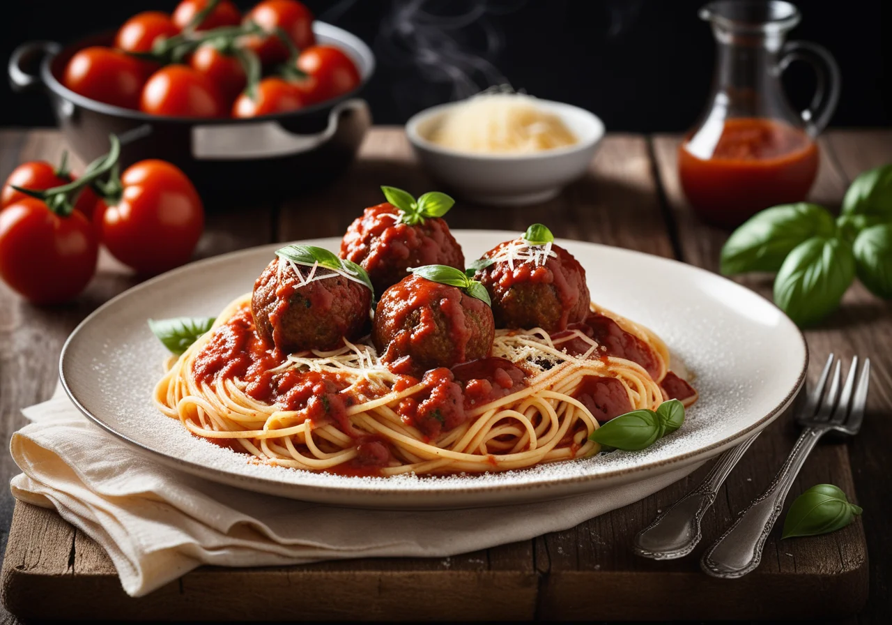 Pasta with Meatballs and Tomato Sauce