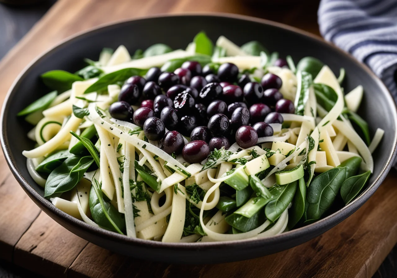 Noodle salad with sugar snap peas