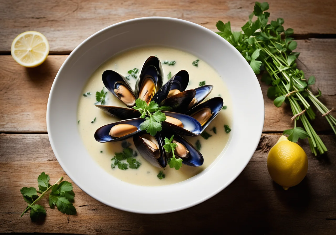 Mussels Soup with Marjoram