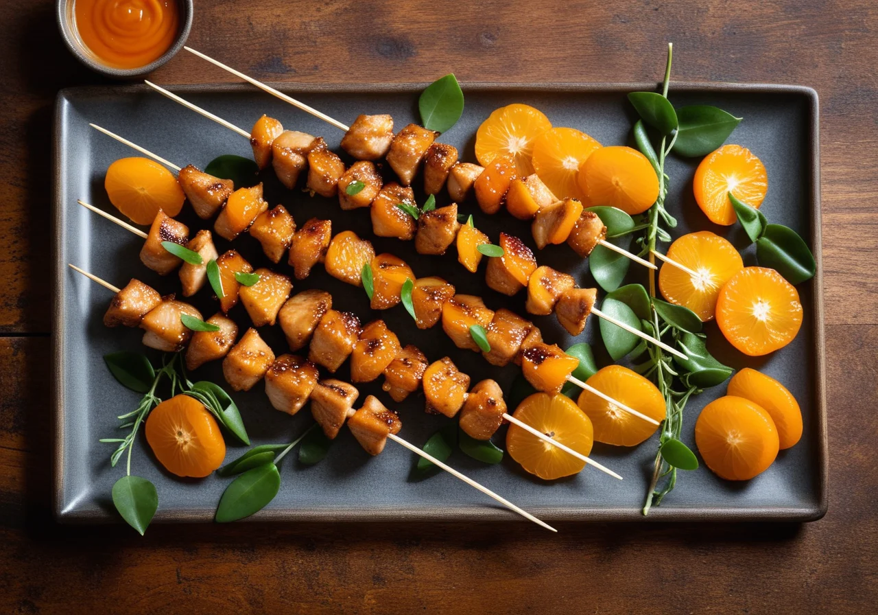 Exotic Chicken Kumquat Skewers