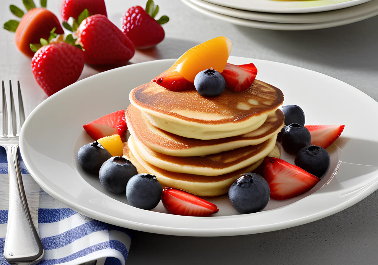 Quark-Pancakes with Fruit Salad