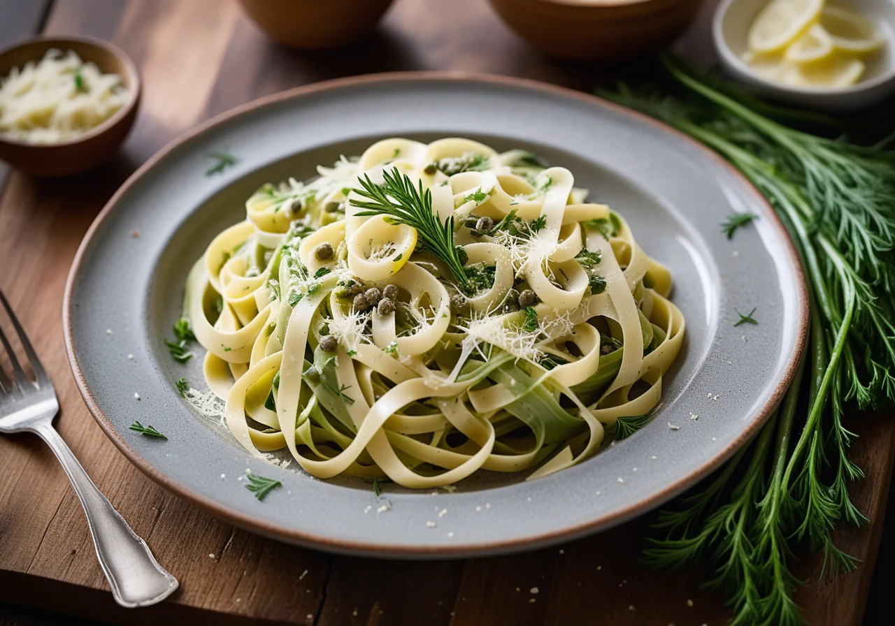 Band Pasta with Fennel-Caper Sauce