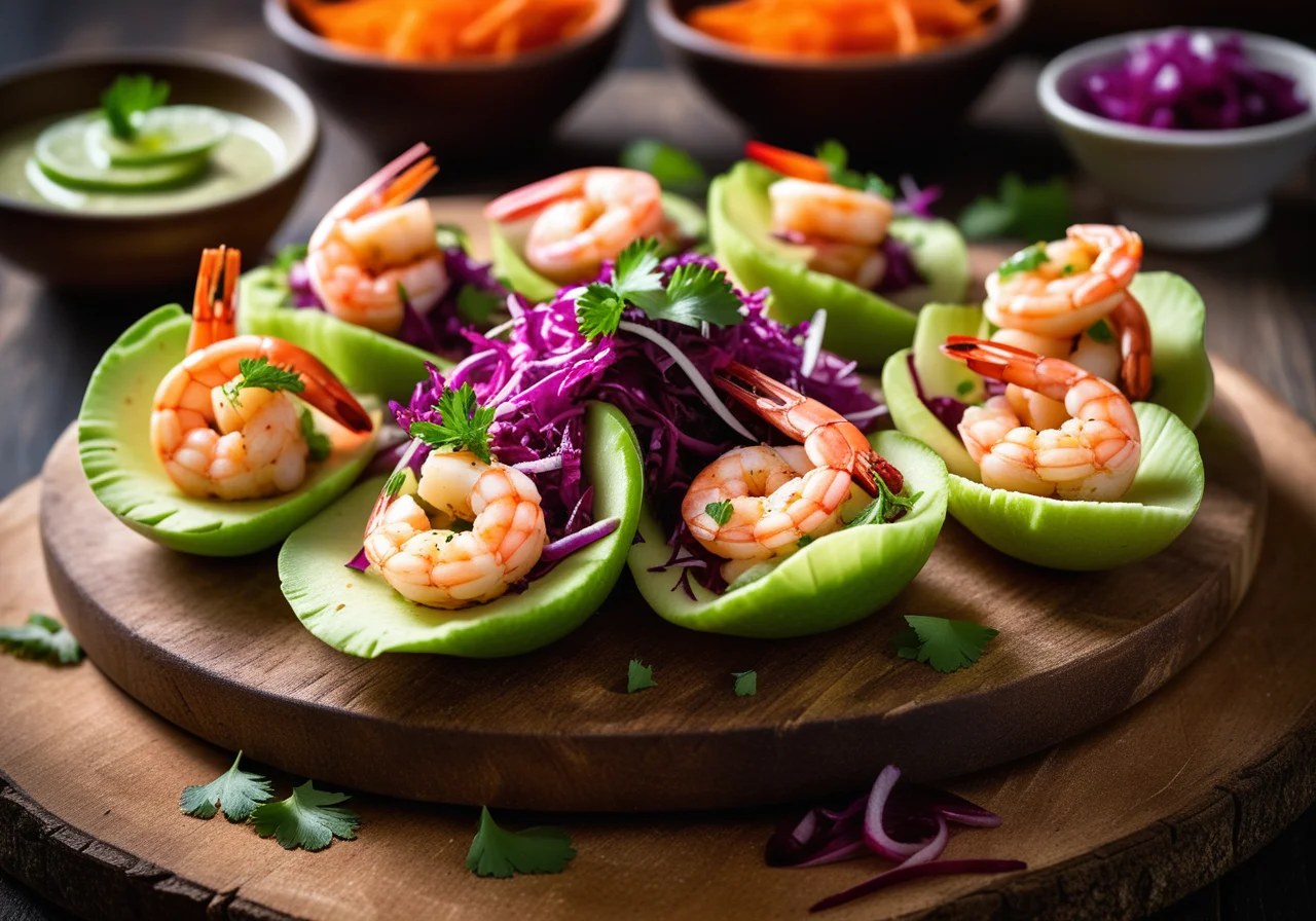 Taco shells with salad filling