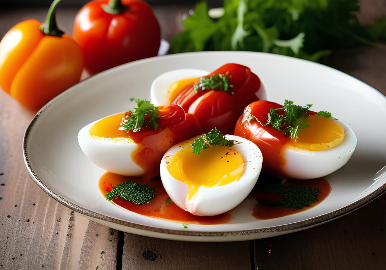 Hard‑Boiled Eggs with Spicy Tomato Sauce