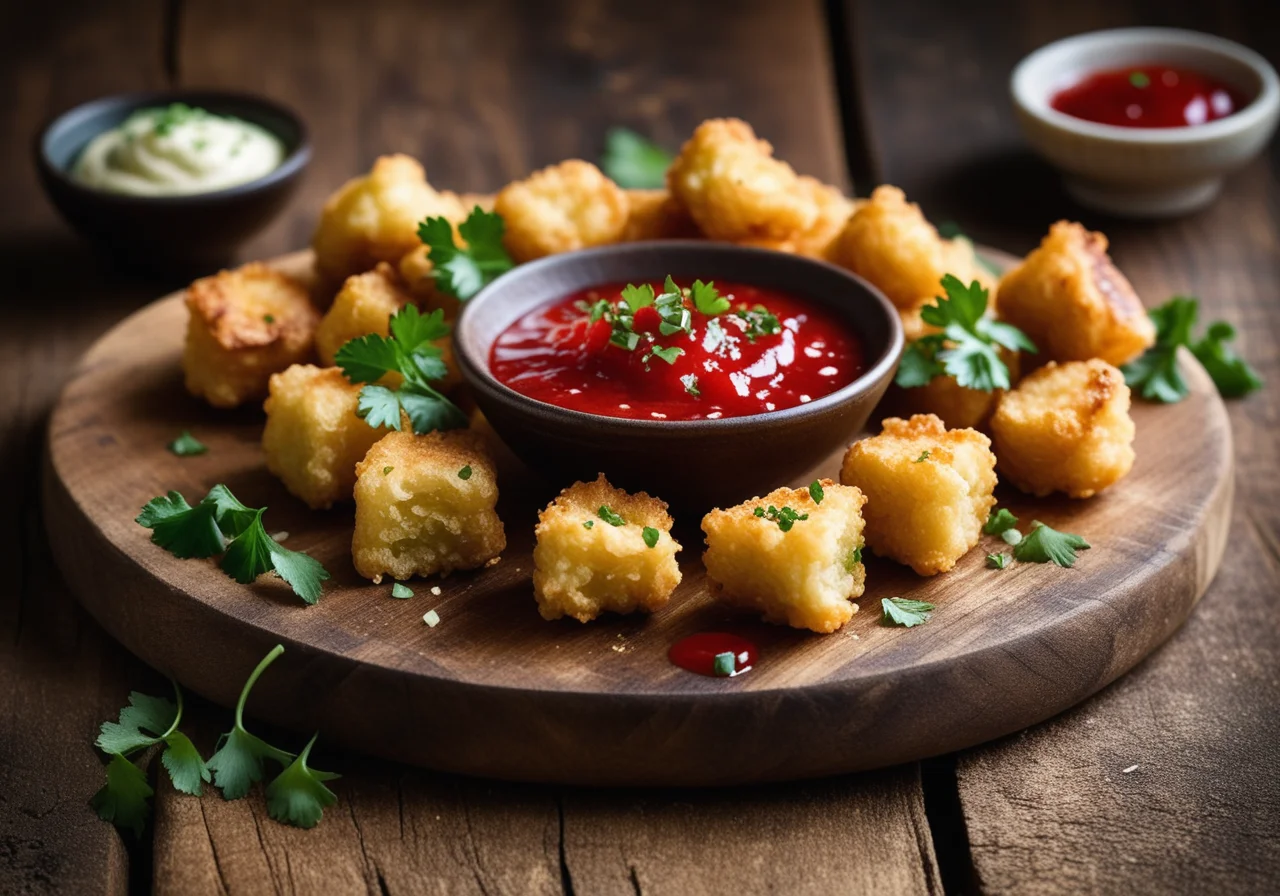 Turnip Bites in Tempura Batter with Salsa