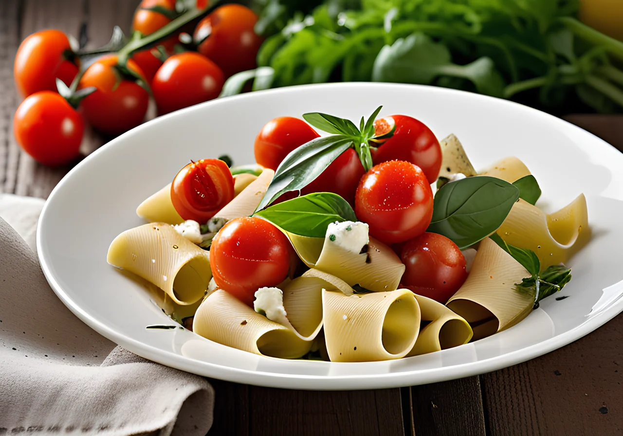 Pasta Salad with Tomatoes, Ricotta, and Arugula
