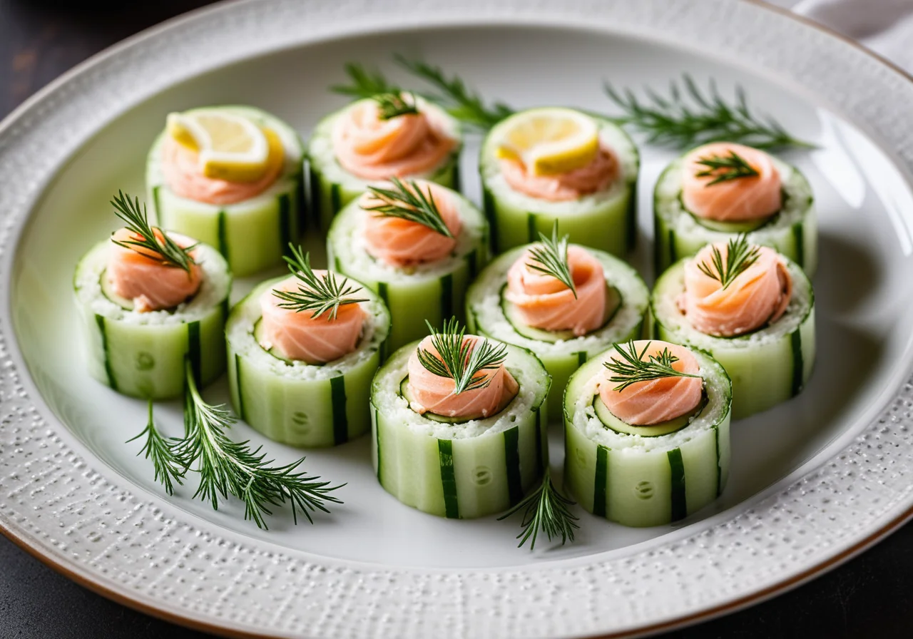 Cucumber Salmon Roulades