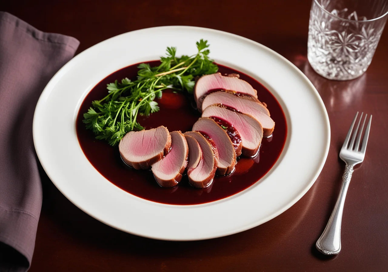 Pan-Seared Duck Breast with Red Wine Sauce