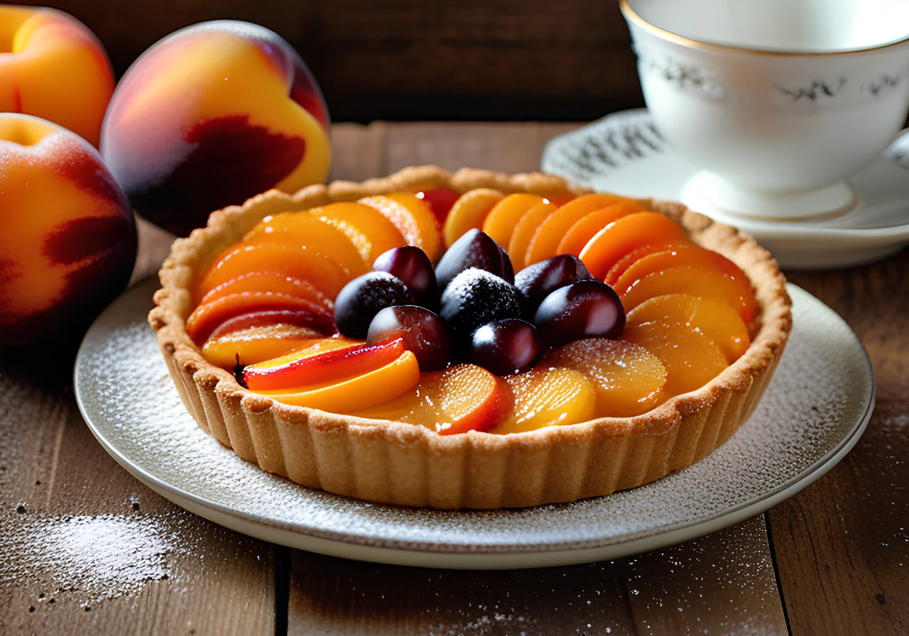 Plum‑Peach Tart