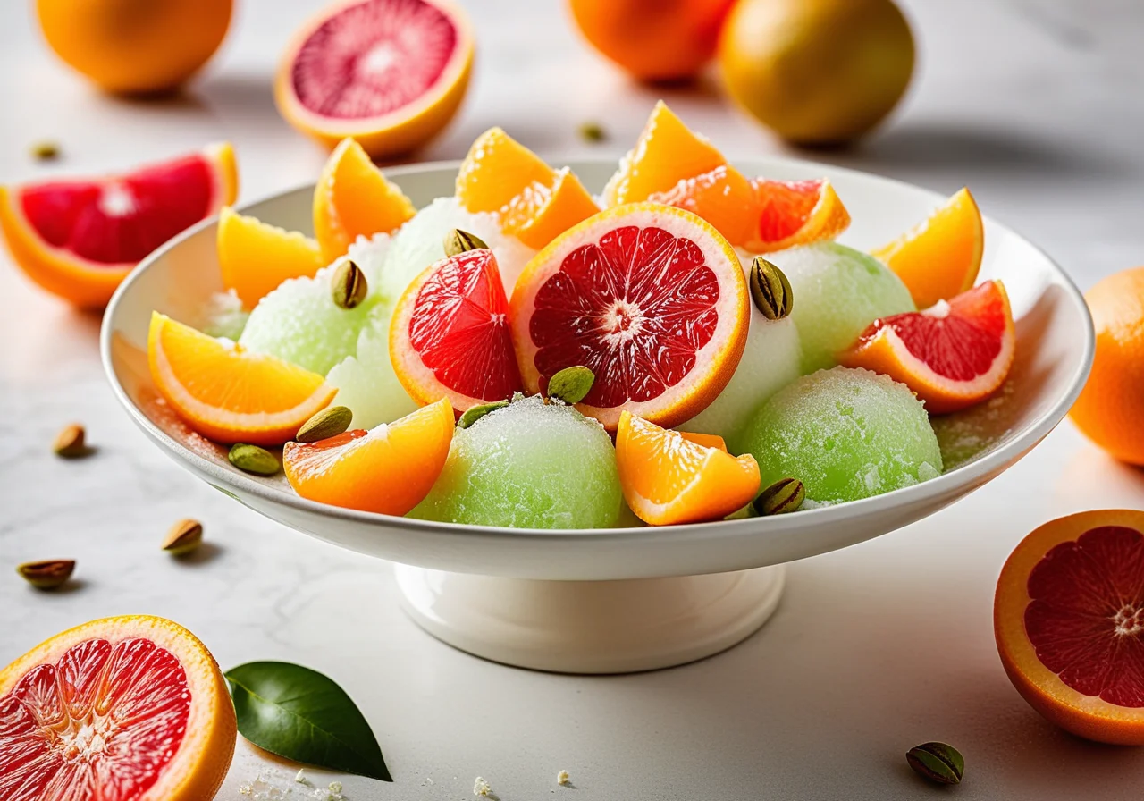 Lime Ice with Citrus Salad