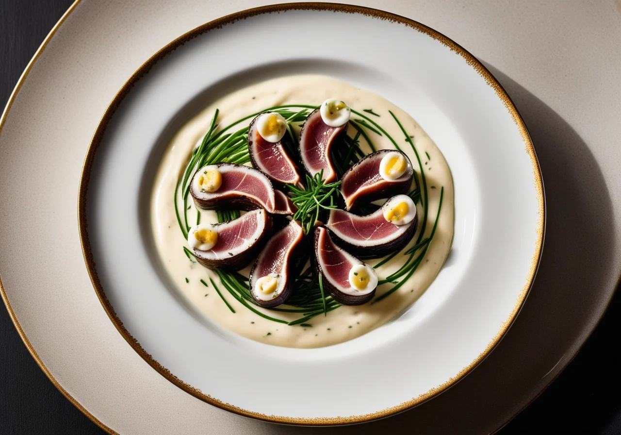 Baby Eels with Iberico Ham on Garlic Mayonnaise