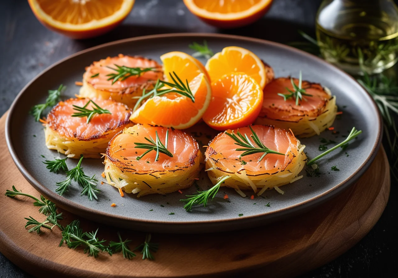 Salmon with Carrots and Wild Garlic Oil