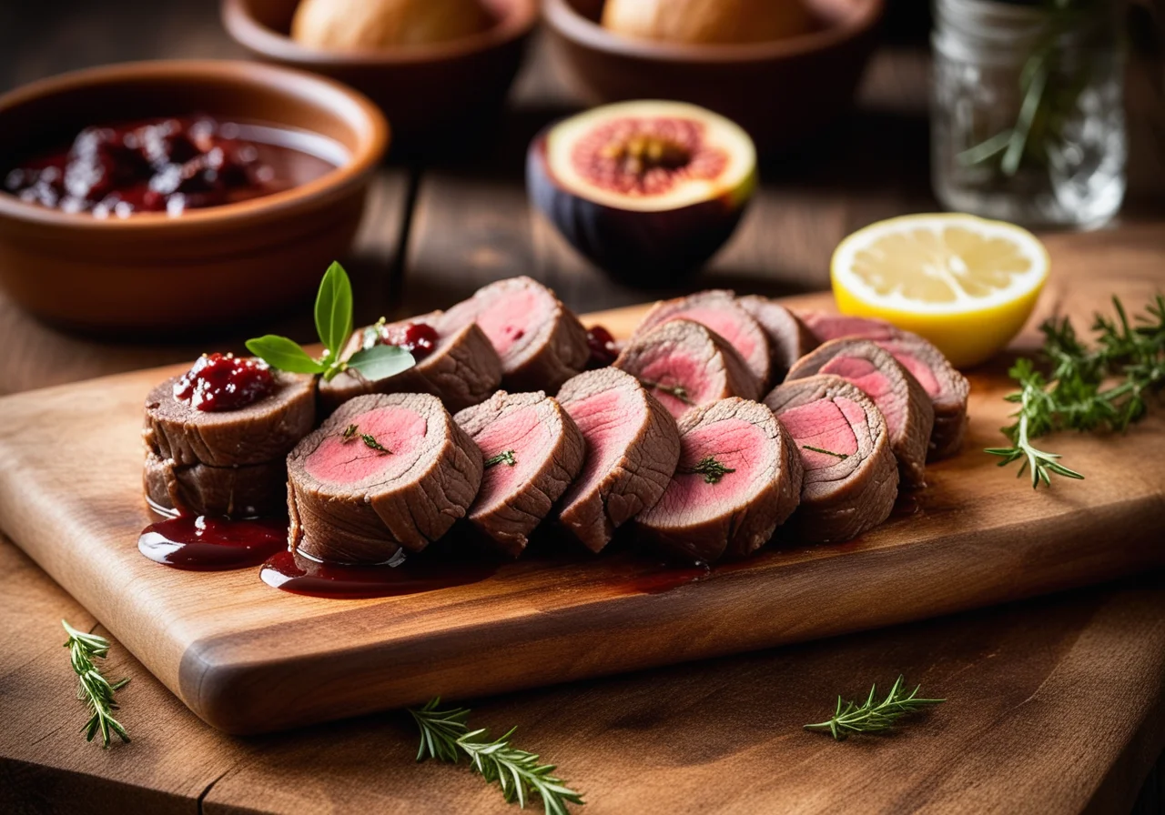 Plate Charcuterie with Beef and Dried Figs