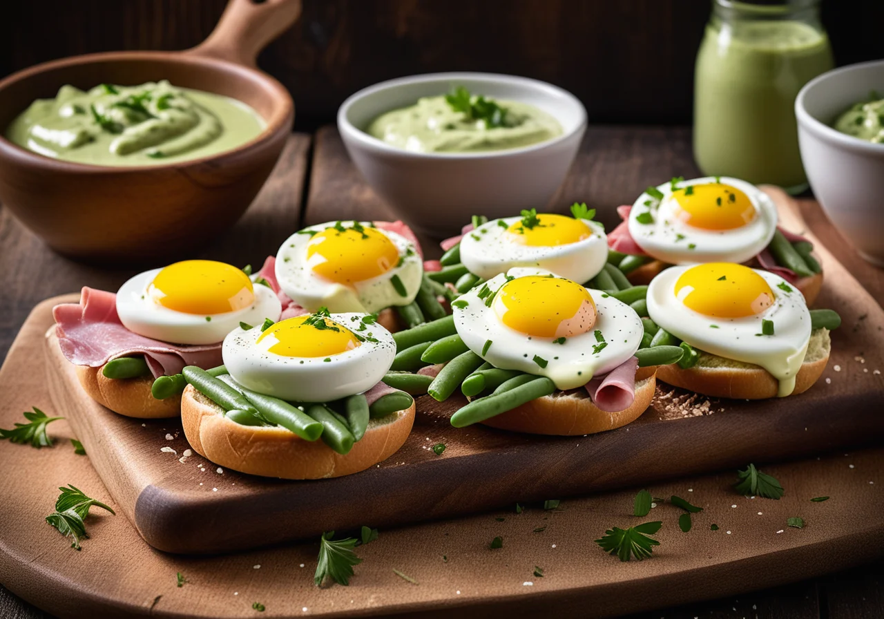 Bean-Ham Rolls with Green Sauce