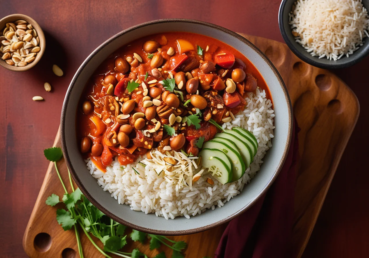 Red Curry with Vegetables and Rice