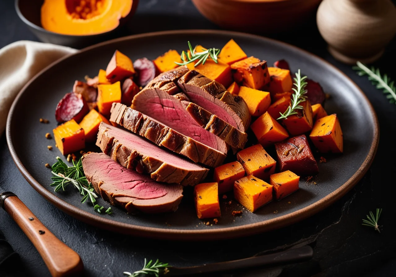 Lamb Leg with Sweet Potato and Butternut Squash