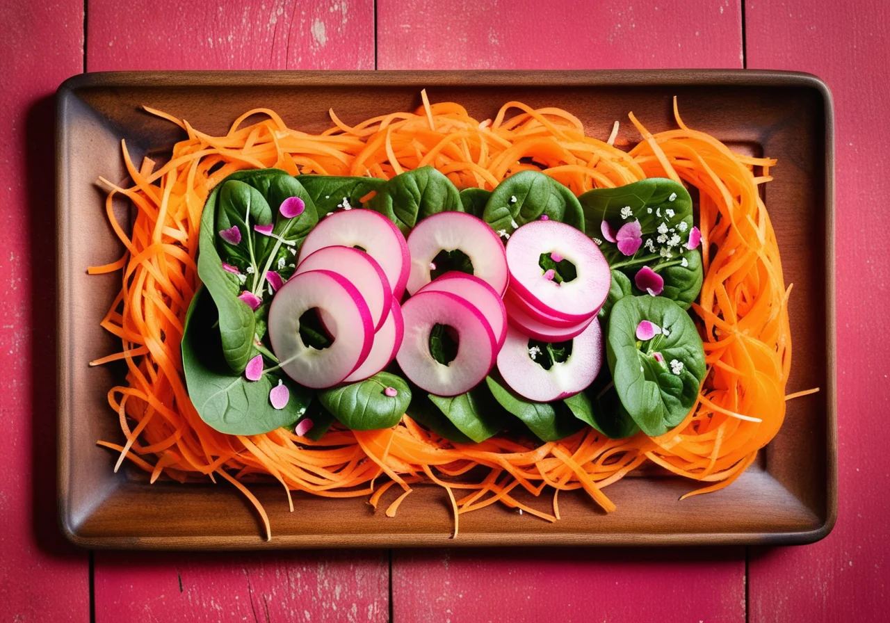 Spinach Salad with Dandelion Flowers