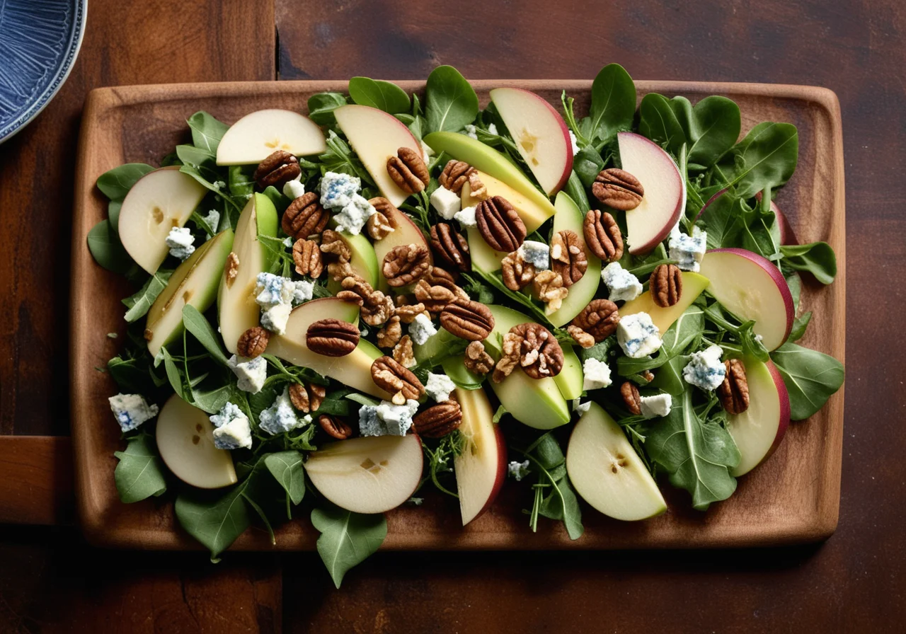 Autumn Salad with Chicory, Pears, Nuts and Blue Cheese