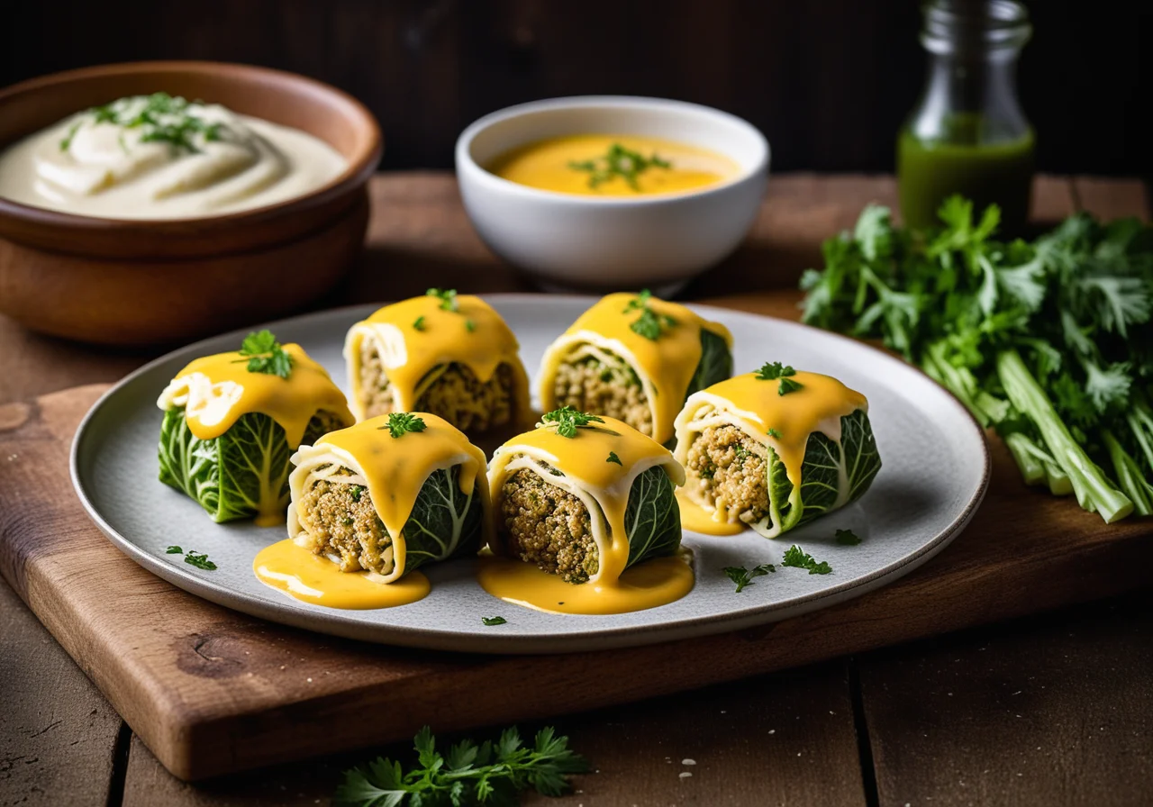 Stuffed Savoy Cabbage Rolls with Rice
