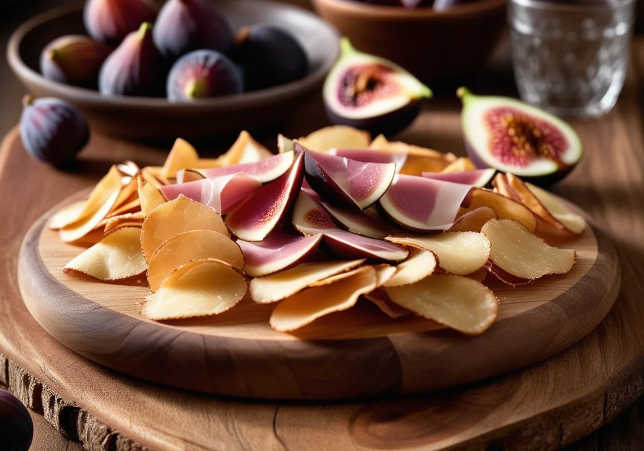 Parmesanchips mit Schinken und Feigen
