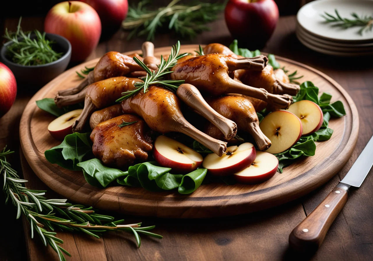 Braised Herb-Garlic Rabbit with Apples