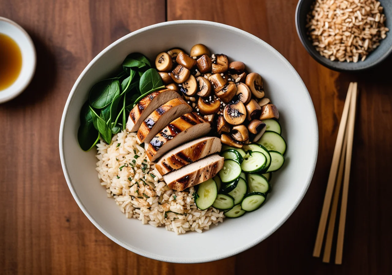Whole Grain Rice with Chicken and Zucchini