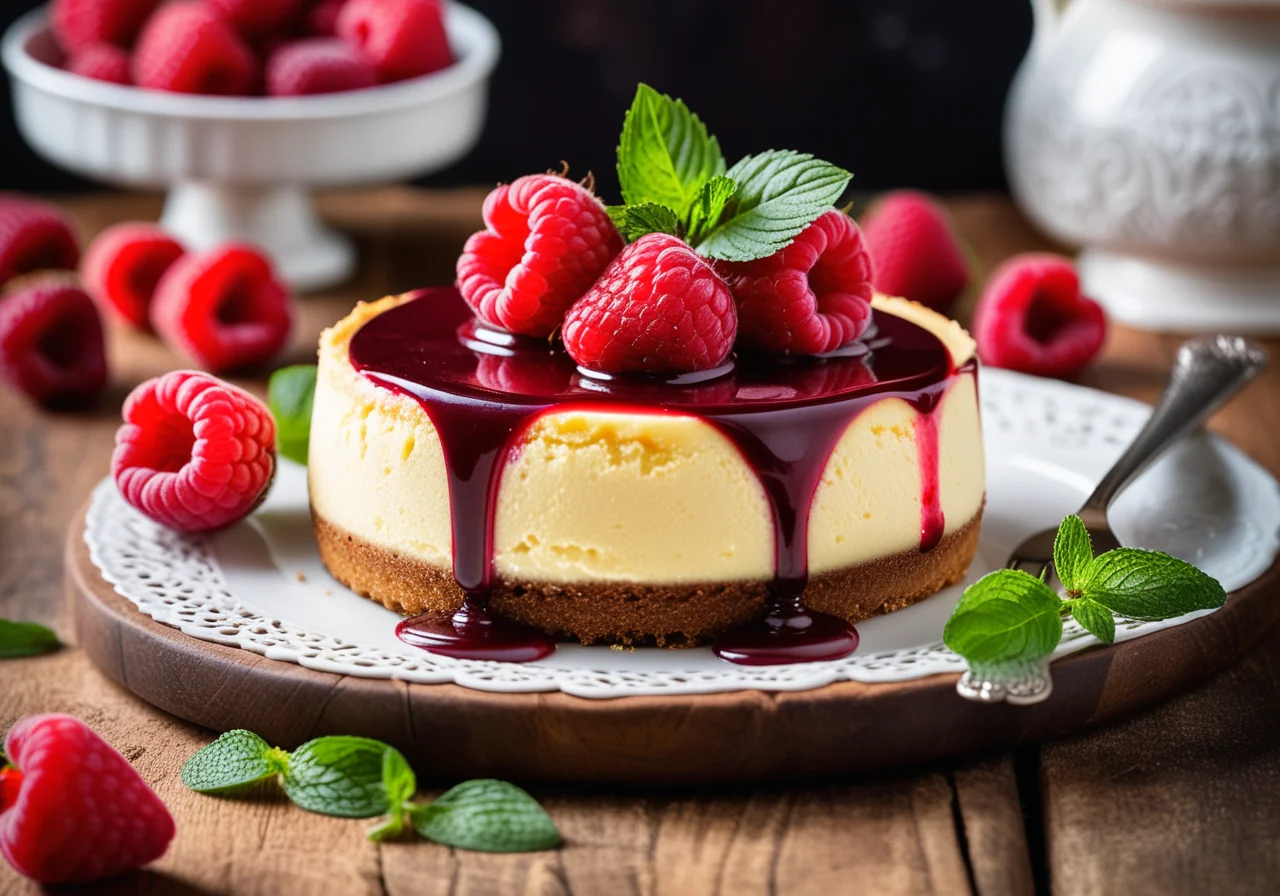 Ricotta Cheesecake with Berry Sauce