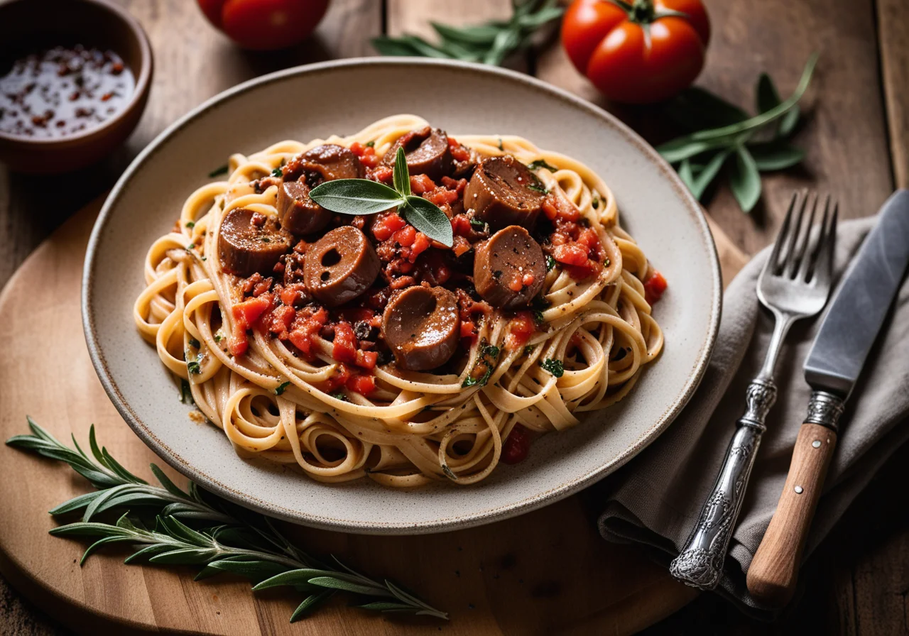 Pasta with Veal Liver
