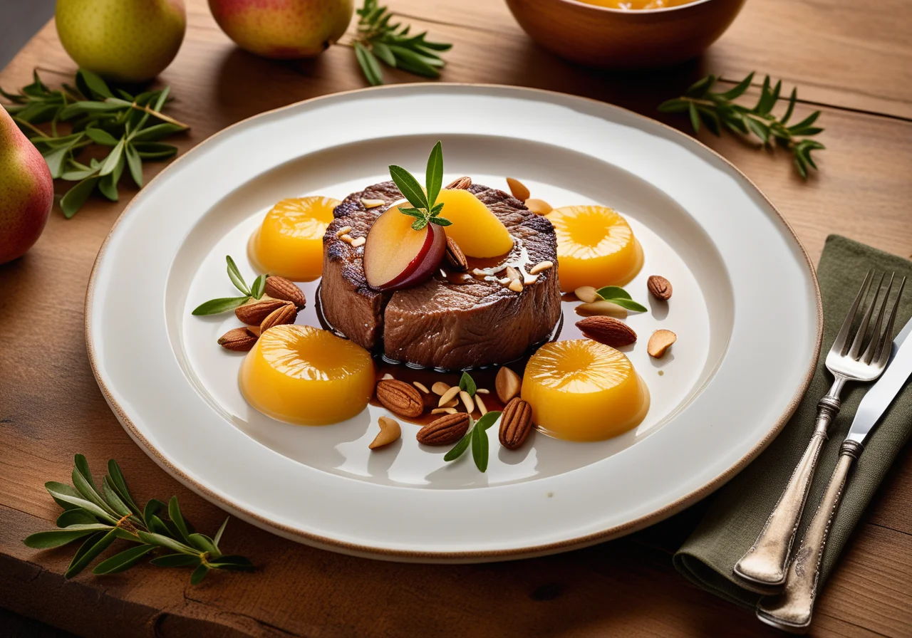Christmas Fresh Game Meaty Medallions with Pear Compote