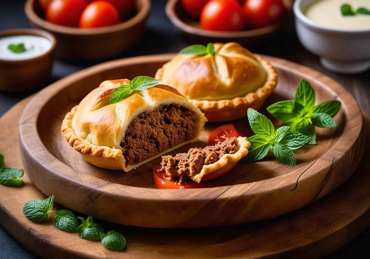 Lamb Pastry with Tomato Dip