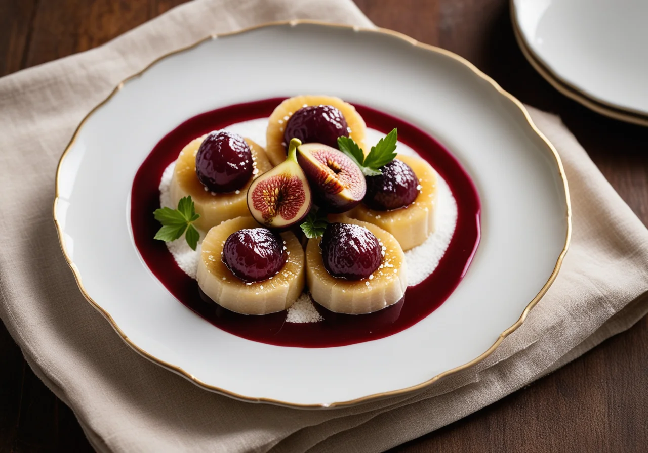 Seazones Roulades with Grape and Fig Sauce