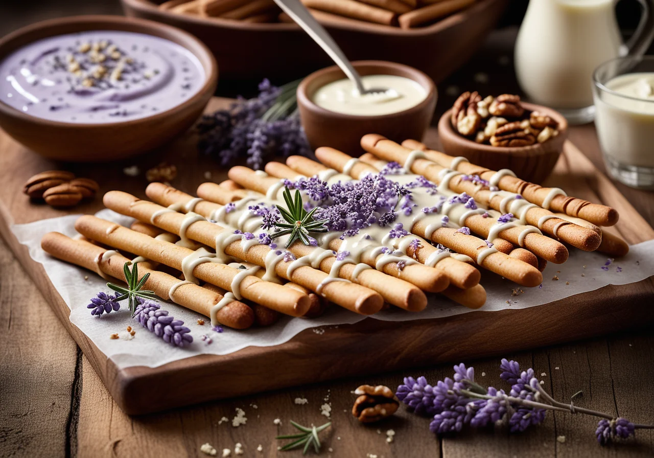 Nutty Breadsticks with Gorgonzola Spread